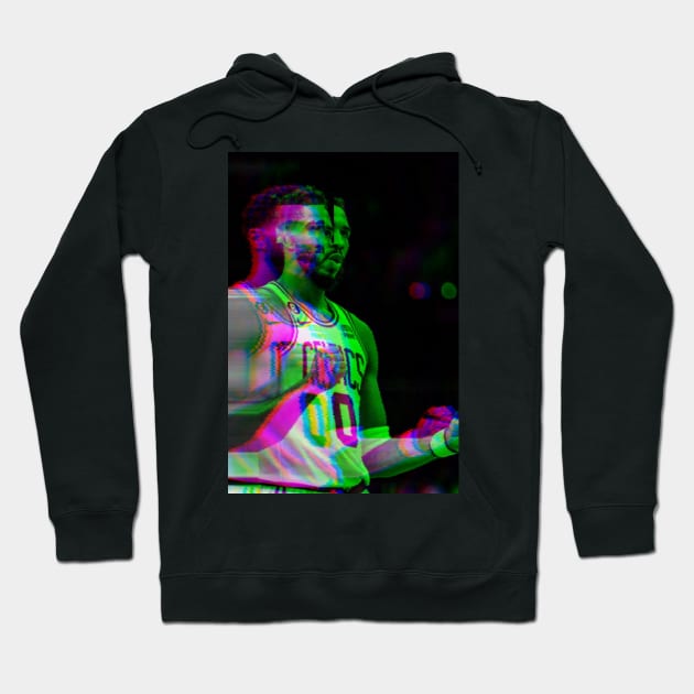 Jayson Tatum Glitch Hoodie by Playful Creatives